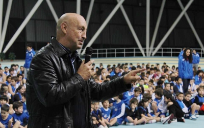 Campos en una imatge d'arxiu durant una presentació del Creu Alta Sabadell Bàsquet a la Pista Coberta | Facebook